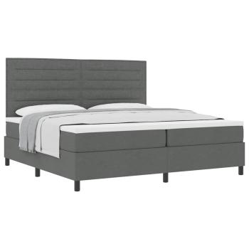 Boxspringbett mit Matratze Dunkelgrau 200x200 cm Stoff