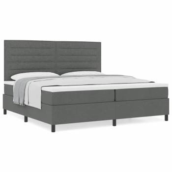 Boxspringbett mit Matratze Dunkelgrau 200x200 cm Stoff