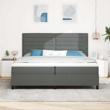 Boxspringbett mit Matratze Dunkelgrau 200x200 cm Stoff