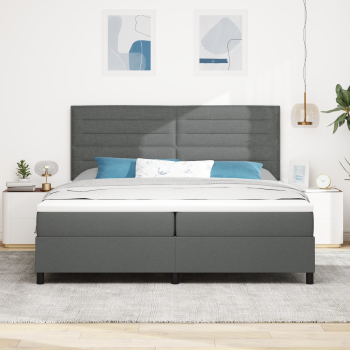 Boxspringbett mit Matratze Dunkelgrau 200x200 cm Stoff