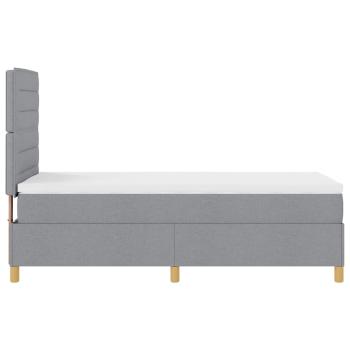 Boxspringbett mit Matratze Hellgrau 80x200 cm Stoff