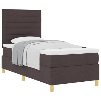 Boxspringbett mit Matratze Dunkelbraun 80x200 cm Stoff