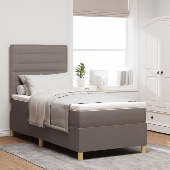 Boxspringbett mit Matratze Taupe 80x200 cm Stoff