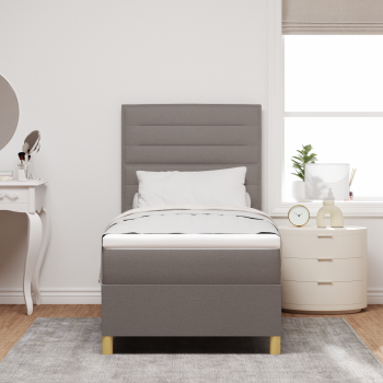 Boxspringbett mit Matratze Taupe 80x200 cm Stoff