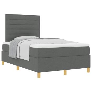 Boxspringbett mit Matratze Dunkelgrau Klein Doppel Stoff