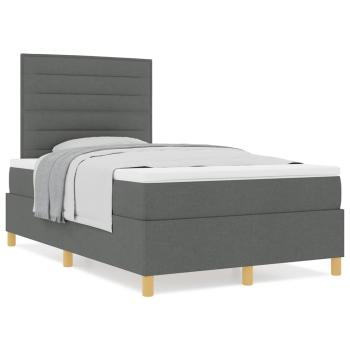 Boxspringbett mit Matratze Dunkelgrau Klein Doppel Stoff