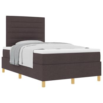 Boxspringbett mit Matratze dunkelbraun kleines Doppelstoff