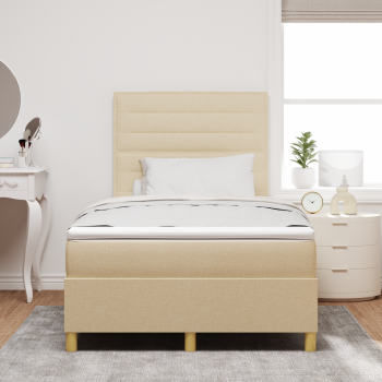 Boxspringbett mit Matratze Creme Kleines Doppelbett Stoff