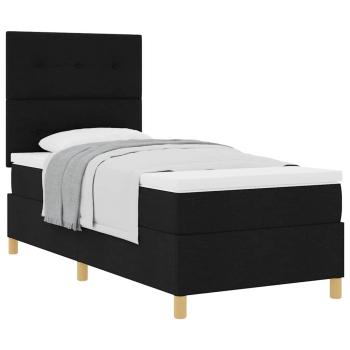 Boxspringbett mit Matratze Schwarz 100x200 cm Stoff