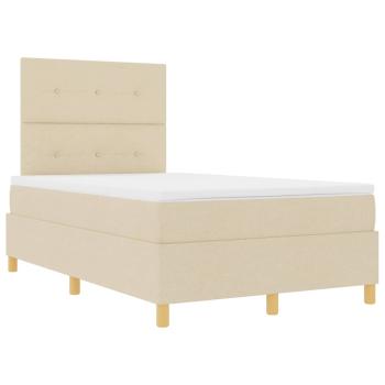 Boxspringbett mit Matratze Creme 120x200 cm Stoff