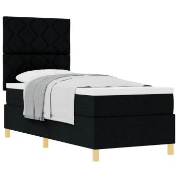 Boxspringbett mit Matratze Schwarz 80x200 cm Stoff