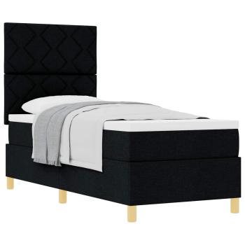 Boxspringbett mit Matratze Schwarz 80x200 cm Stoff