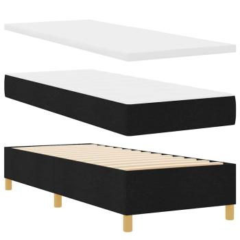 Boxspringbett mit Matratze Schwarz 80x200 cm Stoff