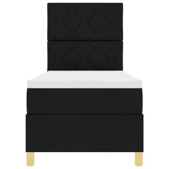Boxspringbett mit Matratze Schwarz 80x200 cm Stoff