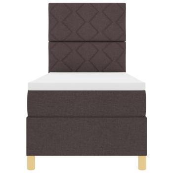 Boxspringbett mit Matratze Dunkelbraun 80x200 cm Stoff