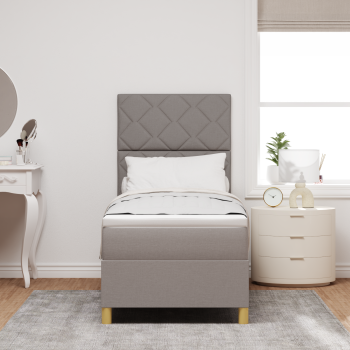 Boxspringbett mit Matratze Taupe 80x200 cm Stoff