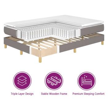 Boxspringbett mit Matratze Taupe 80x200 cm Stoff