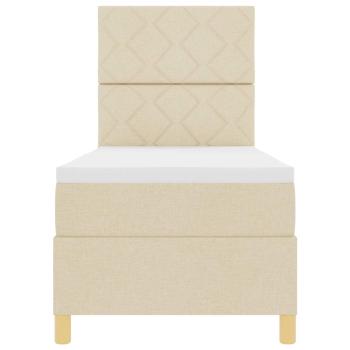 Boxspringbett mit Matratze Creme 80x200 cm Stoff