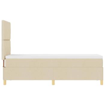 Boxspringbett mit Matratze Creme 80x200 cm Stoff