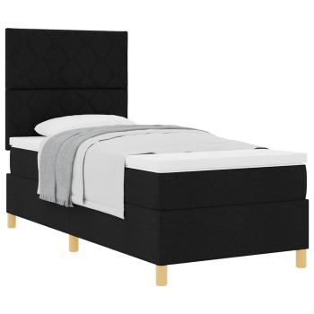Boxspringbett mit Matratze Schwarz 100x200 cm Stoff
