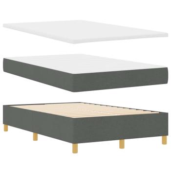 Boxspringbett mit Matratze Dunkelgrau Kleines Doppelstoff