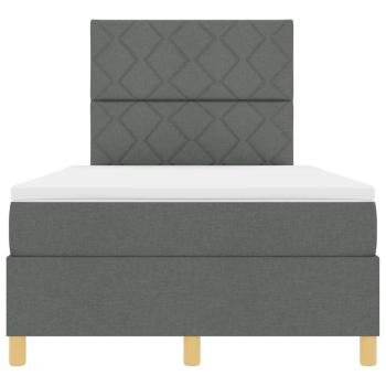 Boxspringbett mit Matratze Dunkelgrau Kleines Doppelstoff