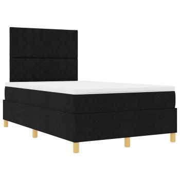 Boxspringbett mit Matratze Schwarz Kleines Doppelbett Stoff