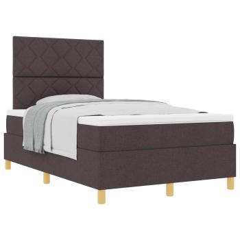 Boxspringbett mit Matratze Dunkelbraun kleines Doppel Stoff
