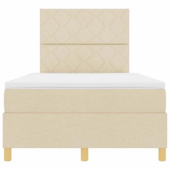 Boxspringbett mit Matratze Creme Kleines Doppelbett Stoff
