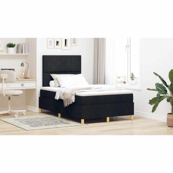 Boxspringbett mit Matratze Schwarz 120x200 cm Stoff