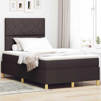 ARDEBO.de - Boxspringbett mit Matratze Dunkelbraun 120x200 cm Stoff