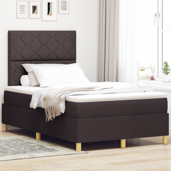 Boxspringbett mit Matratze Dunkelbraun 120x200 cm Stoff