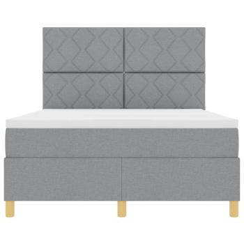 Boxspringbett mit Matratze Hellgrau 140x200 cm Stoff