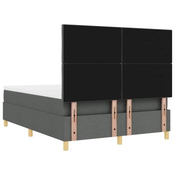 Boxspringbett mit Matratze Dunkelgrau 140x200 cm Stoff