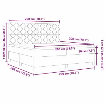 Boxspringbett mit Matratze Dunkelgrau 200x200 cm Stoff