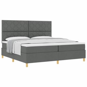 Boxspringbett mit Matratze Dunkelgrau 200x200 cm Stoff