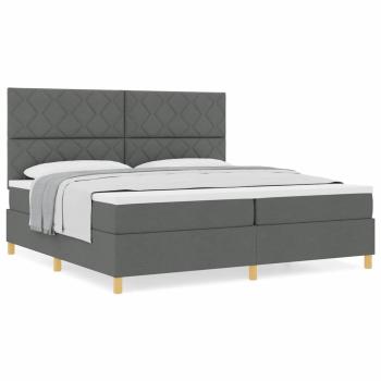 Boxspringbett mit Matratze Dunkelgrau 200x200 cm Stoff