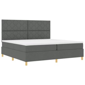 Boxspringbett mit Matratze Dunkelgrau 200x200 cm Stoff