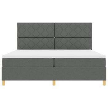 Boxspringbett mit Matratze Dunkelgrau 200x200 cm Stoff