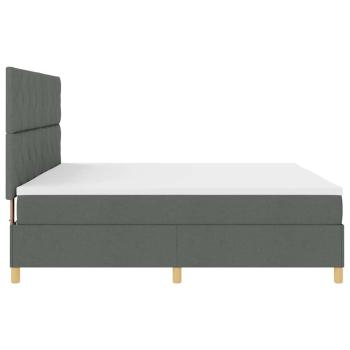 Boxspringbett mit Matratze Dunkelgrau 200x200 cm Stoff