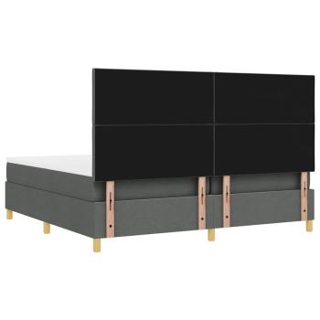 Boxspringbett mit Matratze Dunkelgrau 200x200 cm Stoff