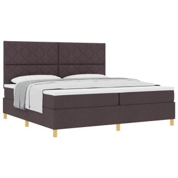 Boxspringbett mit Kopfteil Dunkelbraun 200 x 200 cm Stoff