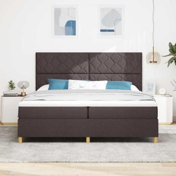 Boxspringbett mit Kopfteil Dunkelbraun 200 x 200 cm Stoff