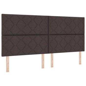 Boxspringbett mit Kopfteil Dunkelbraun 200 x 200 cm Stoff