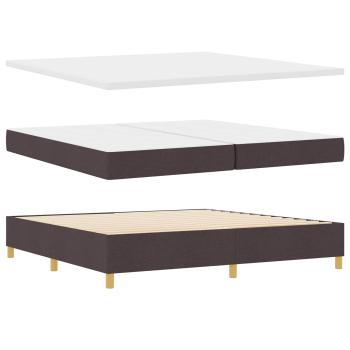 Boxspringbett mit Kopfteil Dunkelbraun 200 x 200 cm Stoff