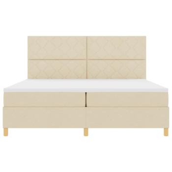 Boxspringbett mit Matratze Creme 200x200 cm Stoff