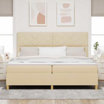 Boxspringbett mit Matratze Creme 200x200 cm Stoff