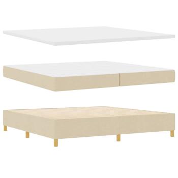 Boxspringbett mit Matratze Creme 200x200 cm Stoff