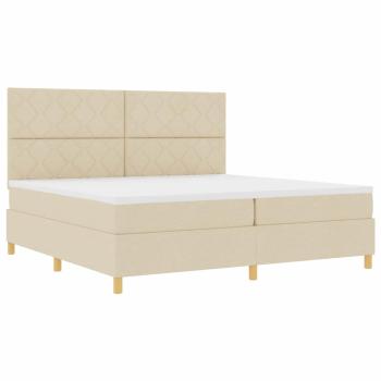 Boxspringbett mit Matratze Creme 200x200 cm Stoff