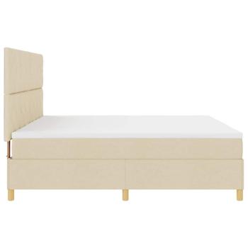 Boxspringbett mit Matratze Creme 200x200 cm Stoff